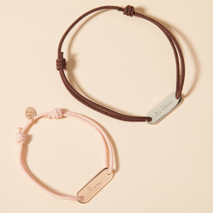 Set di braccialetti identity personalizzati padre e bambino/a merci maman