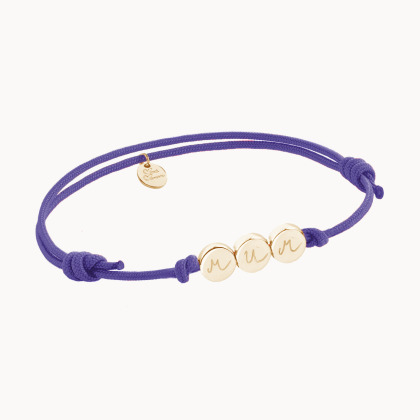 Personalised Bubble Bracelet gold plated merci maman