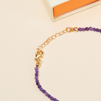 Gemstone Chain Necklace gold plated merci maman