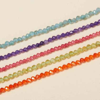 Personalised Gemstone Chain Name Necklace merci maman