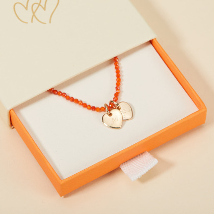 Personalised Gemstone Chain Initial Necklace merci maman
