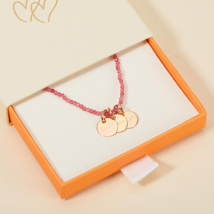 Personalised Gemstone Chain Name Necklace merci maman