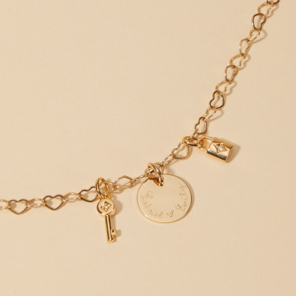 Collier personnalisé Chaîne Cœur Merci Maman
