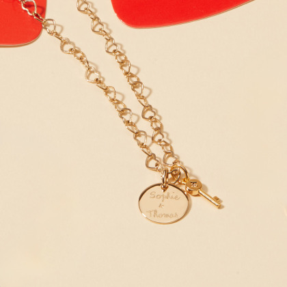 Collier personnalisé Chaîne Cœur Merci Maman