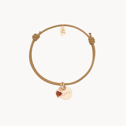Personalisiertes Herz Geburtsstein Armband vergoldet merci maman