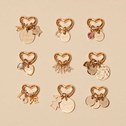 Personalisiertes Herz Lucky Charm Armbändchen vergoldet merci maman