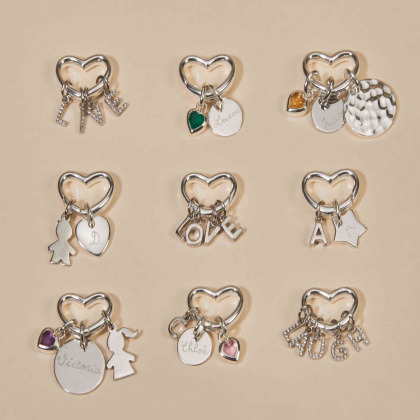 Collar personalizado Amuleto de la Suerte Corazón Baño de oro merci maman