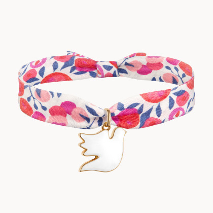 Bracelet Personnalisé Liberty Baptême ou Communion en émail plaqué or merci maman