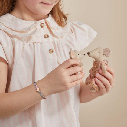 Bracciale con charm cuore Liberty personalizzato placcato in oro merci maman