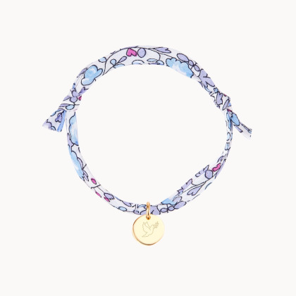 Pulsera personalizada Liberty con ilustración de bautizo o comunión baño de oro merci maman