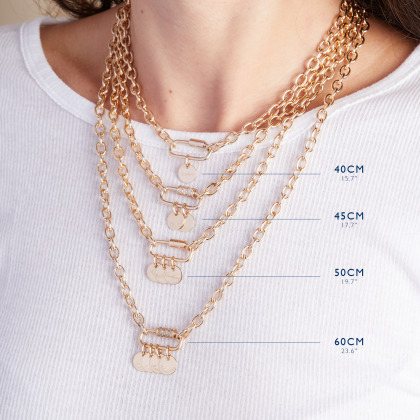 Collar personalizado con nombre Amuleto de la Suerte baño de oro merci maman
