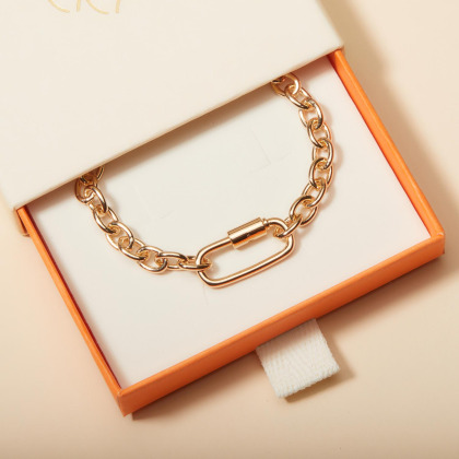 Personalisiertes Lucky Charm Armband vergoldet merci maman