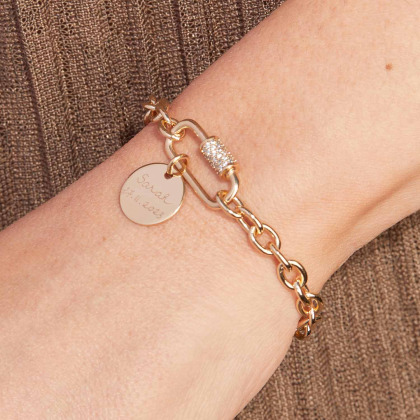 Personalisiertes Lucky Charm Armband vergoldet merci maman