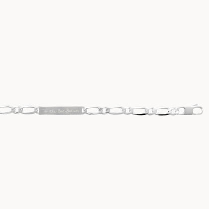 Men's Personalised Curb Chain Bracelet sterling silver merci maman