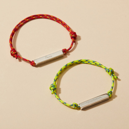 Bracciale personalizzato nautico con barrette uomo Argento sterling merci maman