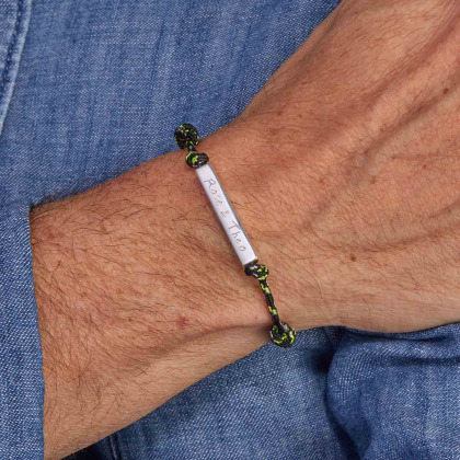 Bracciale personalizzato nautico con barrette uomo Argento sterling merci maman