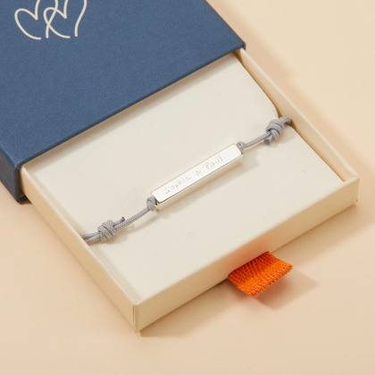 Pulsera personalizada de barra para hombre plata de ley merci maman