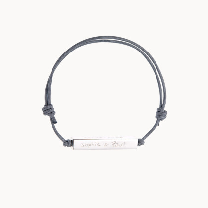 Pulsera personalizada de barra para hombre plata de ley merci maman