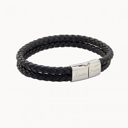 Personalisiertes doppeltes Lederarmband für Männer merci maman