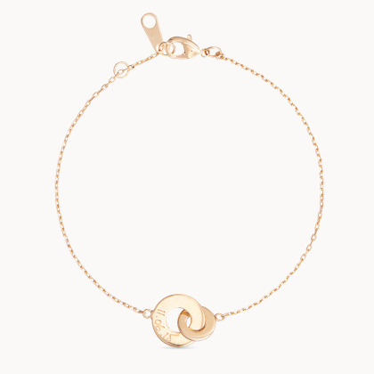 Personalized Mini Intertwined Chain Bracelet gold plated merci maman