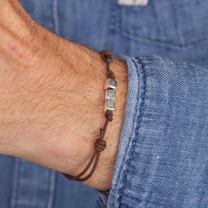 Bracciale personalizzato Cubo Uomo argento sterling merci maman