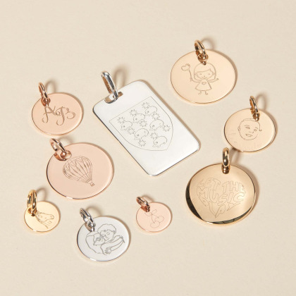 Your tattoo - Personalised Charm gold plated merci maman