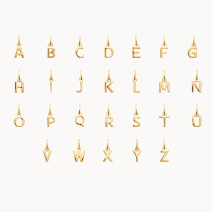 Buy a Mini Alphabet Charm  gold plated merci maman