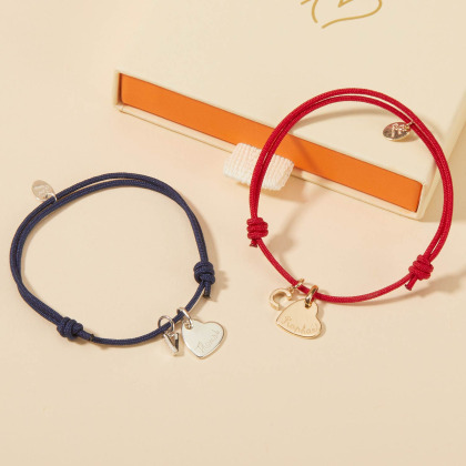 Bracelet personnalisé Mini Alphabet Coeur plaqué or merci maman