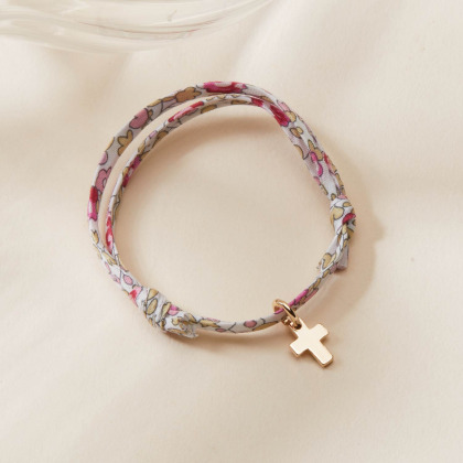 Mini Kreuz Charm Liberty Armband vergoldet merci maman