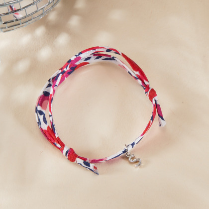 Mini Kristall Buchstaben Charm Liberty Armband vergoldet merci maman