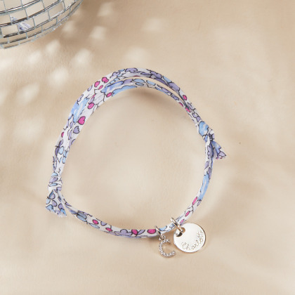 Bracciale personalizzato Liberty Mini Alfabeto Cristallo argento sterling merci maman