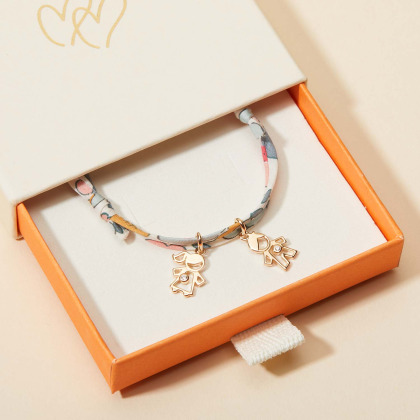 Mini Kristall Familien Liberty Armband vergoldet merci maman