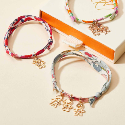 Mini Kristall Familien Liberty Armband vergoldet merci maman