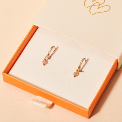 Boucles d'oreilles Mini Pierre Fine plaqué or merci maman