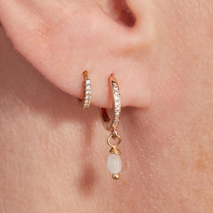 Boucles d'oreilles Mini Pierre Fine plaqué or merci maman