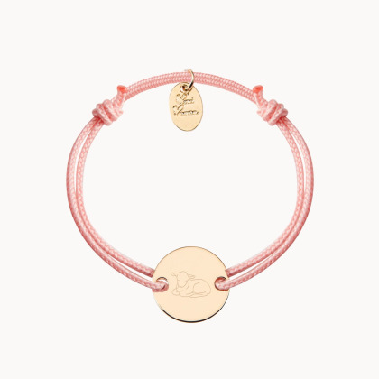 Pulsera personalizada con ilustración de bautizo y comunión baño de oro merci maman