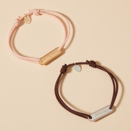 Personalised Mini Beaded Identity Bracelet Merci Maman