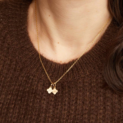 Collier personnalisé Prénom Mini Croix Romane Plaqué Or Merci Maman