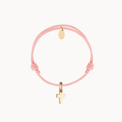 Mini Kreuz Charm Armband vergoldet merci maman