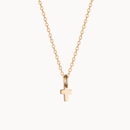 mini cross charm necklace gold plated merci maman