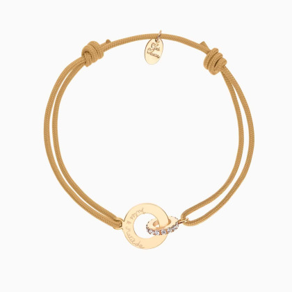 Personalised Crystal Intertwined Bracelet Gold Plated Merci Maman