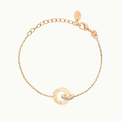 Bracciale Personalizzato con Cristallo Intrecciato Placcato in oro 18 carati Merci Maman