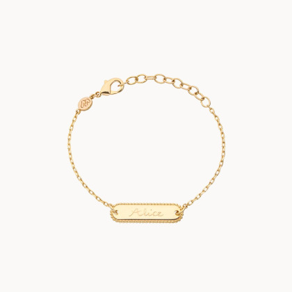 Personalised Mini Beaded Identity Chain Bracelet Merci Maman