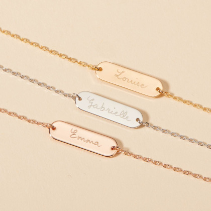 Personalised Mini Identity Chain Bracelet Merci Maman