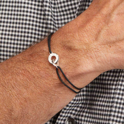 Men's Personalised Mini Intertwined Bracelet Merci Maman