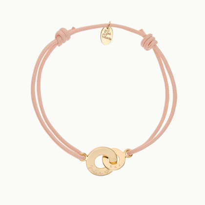 Bracelet personnalisé Mini Anneaux Entrelacés Plaqué Or Merci Maman