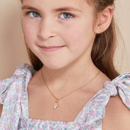 Personalisierte Mini Perlmutt Halskette zur Taufe oder Kommunion merci maman