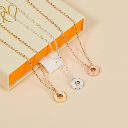 Personalised Mini Unity Name Necklace Gold Plated Merci Maman