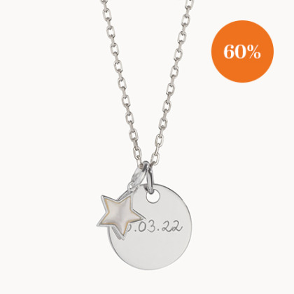 personalised medium mother of pearl necklace gold plated merci maman