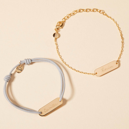 Personalised Mother & Child Identity Bracelet Set merci maman
